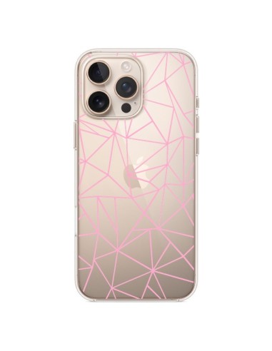 Coque iPhone 16 Pro Max Lignes Triangle Rose Transparente - Project M