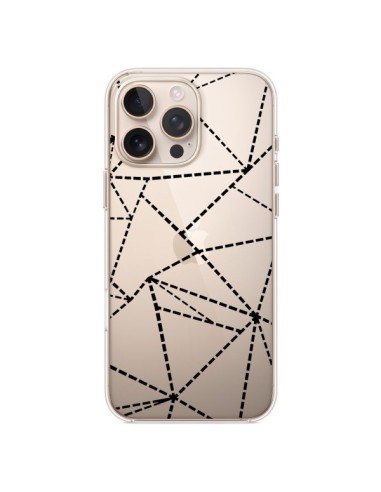 iPhone 16 Pro Max Case Lines Points Abstract Black Clear - Project M