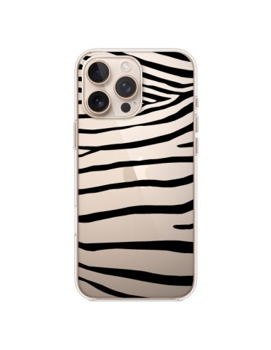 Coque iPhone 16 Pro Max Zebre Zebra Noir Transparente - Project M