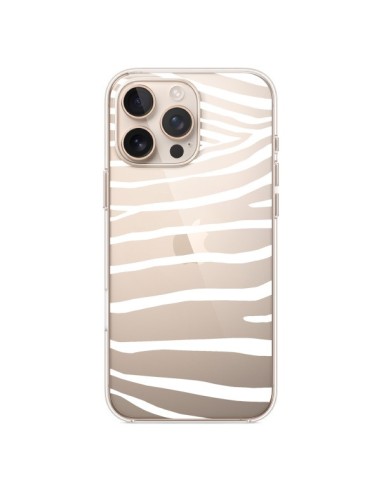 Coque iPhone 16 Pro Max Zebre Zebra Blanc Transparente - Project M