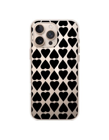 Cover iPhone 16 Pro Max Cuore Nero Trasparente - Project M