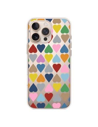 Coque iPhone 16 Pro Max Coeurs Heart Couleur Transparente - Project M