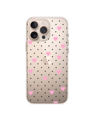 Coque iPhone 16 Pro Max Point Coeur Rose Pin Point Heart Transparente - Project M