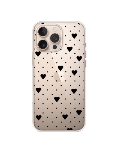 Coque iPhone 16 Pro Max Point Coeur Noir Pin Point Heart Transparente - Project M