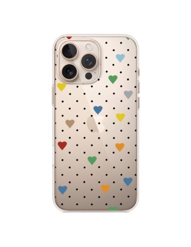 Coque iPhone 16 Pro Max Point Coeur Coloré Pin Point Heart Transparente - Project M