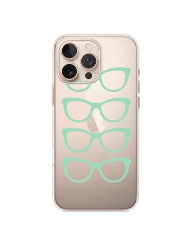 Coque iPhone 16 Pro Max Sunglasses Lunettes Soleil Mint Bleu Vert Transparente - Project M