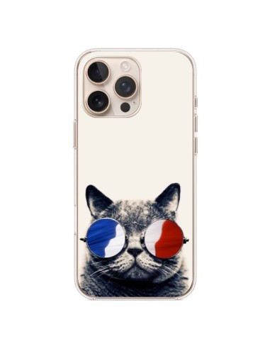 Coque iPhone 16 Pro Max Chat à lunettes françaises - Gusto NYC