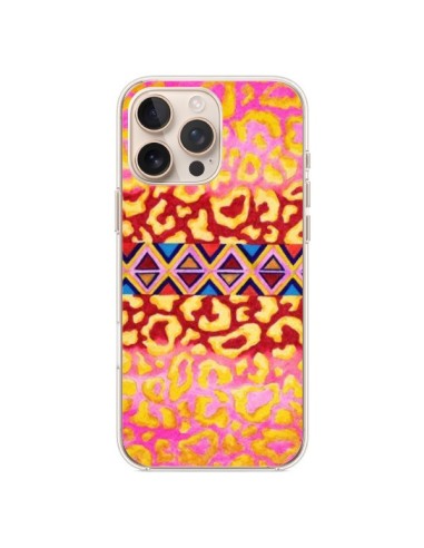 Coque iPhone 16 Pro Max Tribal Leopard Rose - Ebi Emporium