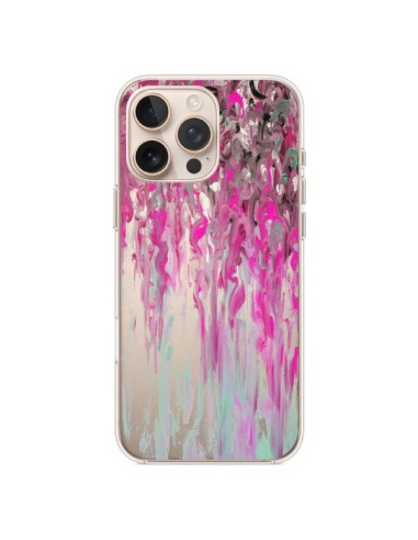 Coque iPhone 16 Pro Max Tempête Rose Transparente - Ebi Emporium