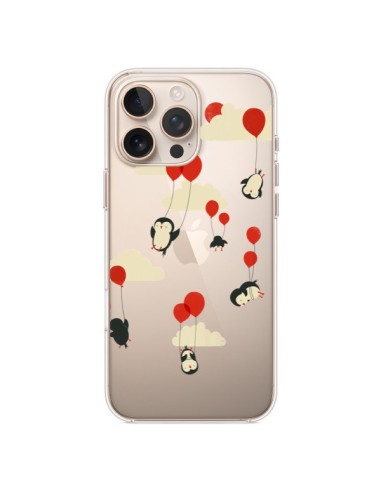 Cover iPhone 16 Pro Max Pinguino Palloncini Cielo Trasparente - Jay Fleck