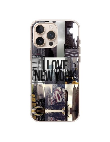 Coque iPhone 16 Pro Max I love New Yorck City noir - Javier Martinez