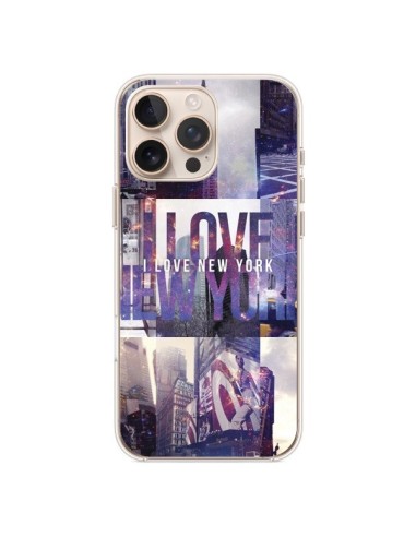 Coque iPhone 16 Pro Max I love New Yorck City violet - Javier Martinez