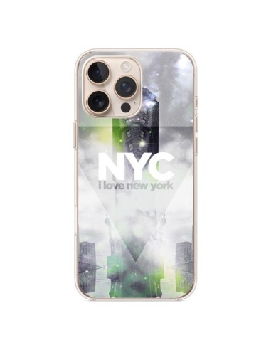 Coque iPhone 16 Pro Max I Love New York City Gris Vert - Javier Martinez