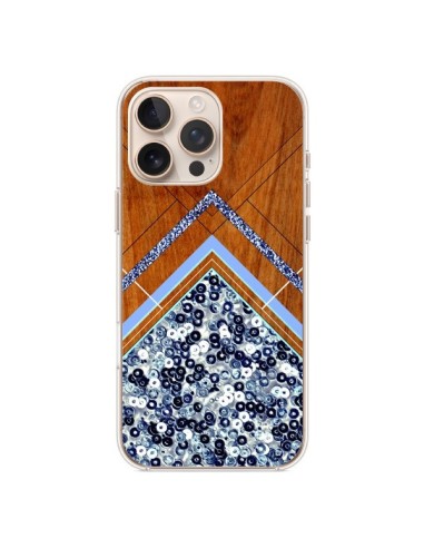 Coque iPhone 16 Pro Max Sequin Geometry Bois Azteque Aztec Tribal - Jenny Mhairi