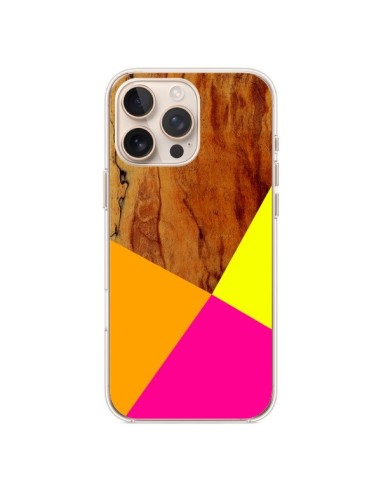 Coque iPhone 16 Pro Max Wooden Colour Block Bois Azteque Aztec Tribal - Jenny Mhairi