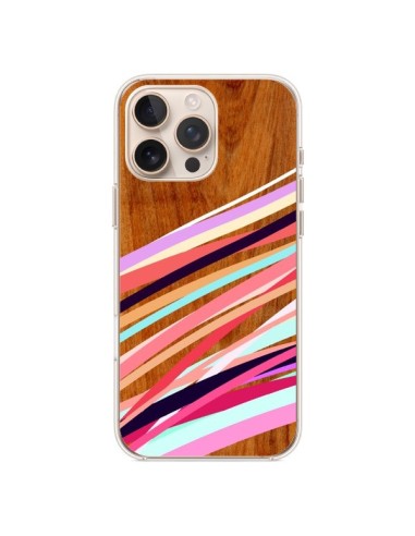 Coque iPhone 16 Pro Max Wooden Waves Coral Bois Azteque Aztec Tribal - Jenny Mhairi