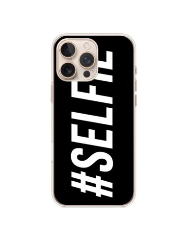 Coque iPhone 16 Pro Max Hashtag Selfie Noir Horizontal - Jonathan Perez