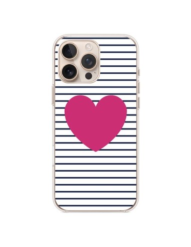 Coque iPhone 16 Pro Max Coeur Traits Marin - Jonathan Perez