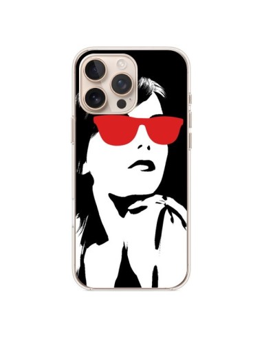 Coque iPhone 16 Pro Max Fille Lunettes Rouges - Jonathan Perez