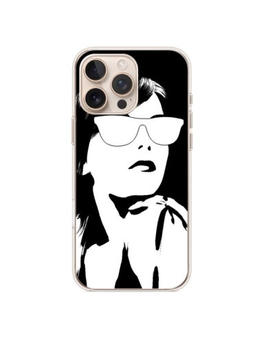 Coque iPhone 16 Pro Max Fille Lunettes Blanches - Jonathan Perez