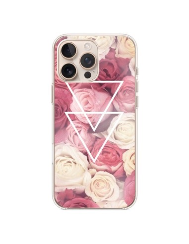 Coque iPhone 16 Pro Max Roses Triangles Fleurs - Jonathan Perez