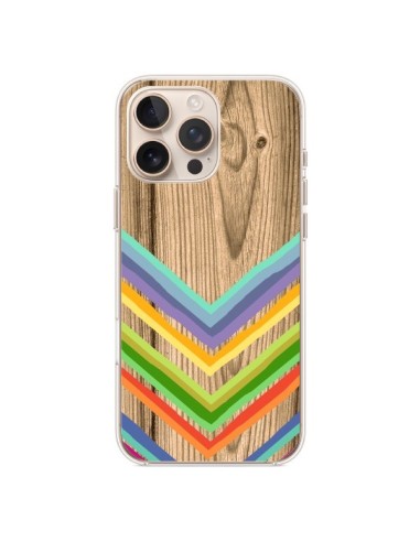 Coque iPhone 16 Pro Max Tribal Azteque Bois Wood - Jonathan Perez