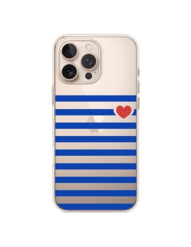 Coque iPhone 16 Pro Max Mariniere Coeur Love Transparente - Jonathan Perez