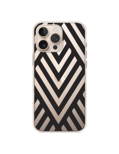 Coque iPhone 16 Pro Max Geometric Azteque Noir Transparente - Dricia Do