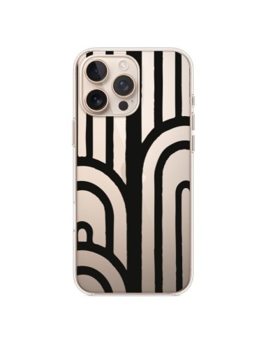 Coque iPhone 16 Pro Max Geometric Noir Transparente - Dricia Do