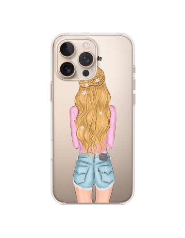 Coque iPhone 16 Pro Max Blonde Don't Care Transparente - kateillustrate