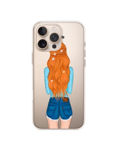 Coque iPhone 16 Pro Max Red Hair Don't Care Rousse Transparente - kateillustrate