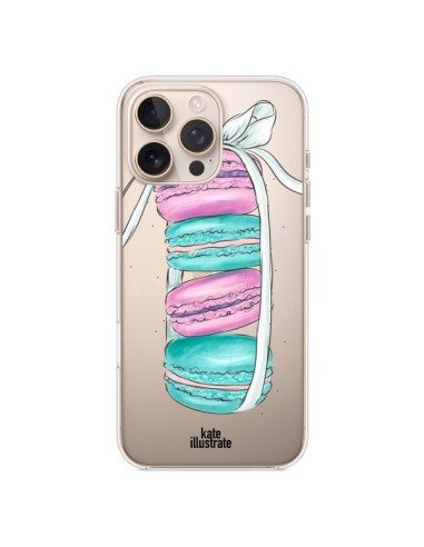 Coque iPhone 16 Pro Max Macarons Pink Mint Rose Transparente - kateillustrate