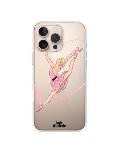 Coque iPhone 16 Pro Max Ballerina Jump In The Air Ballerine Danseuse Transparente - kateillustrate