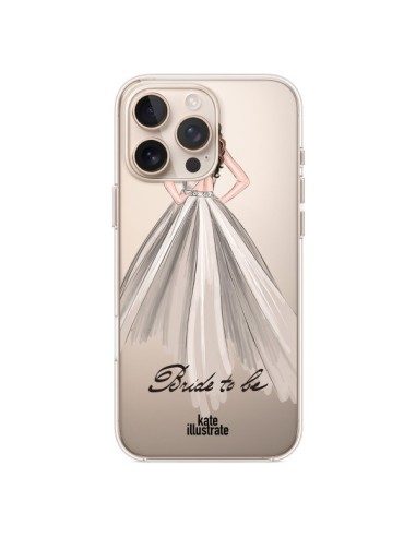 Coque iPhone 16 Pro Max Bride To Be Mariée Mariage Transparente - kateillustrate