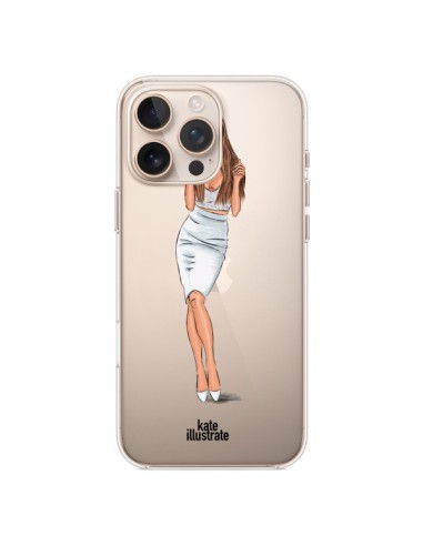 Coque iPhone 16 Pro Max Ice Queen Ariana Grande Chanteuse Singer Transparente - kateillustrate