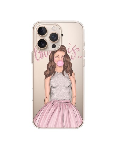 Coque iPhone 16 Pro Max Bubble Girl Tiffany Rose Transparente - kateillustrate