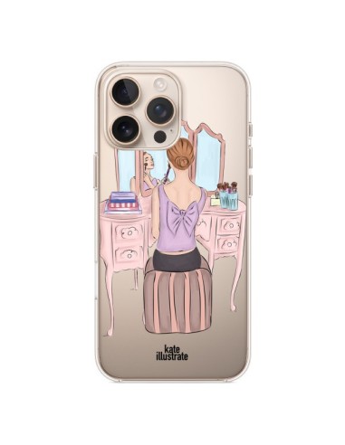 Coque iPhone 16 Pro Max Vanity Coiffeuse Make Up Transparente - kateillustrate