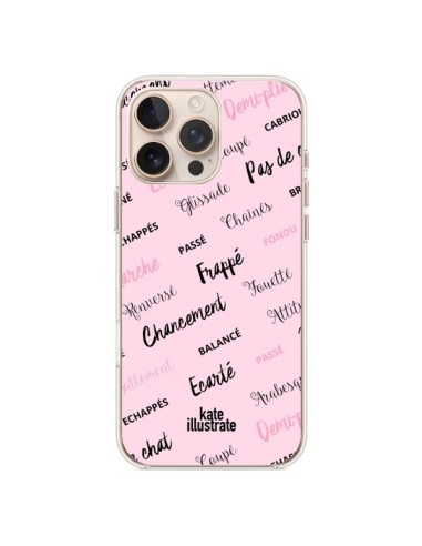 Coque iPhone 16 Pro Max Ballerina Ballerine Mots - kateillustrate