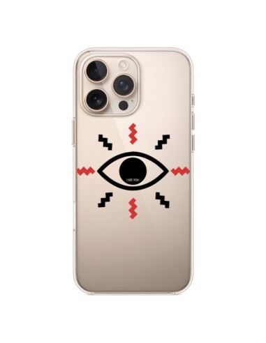 Coque iPhone 16 Pro Max Eye I See You Oeil Transparente - Koura-Rosy Kane