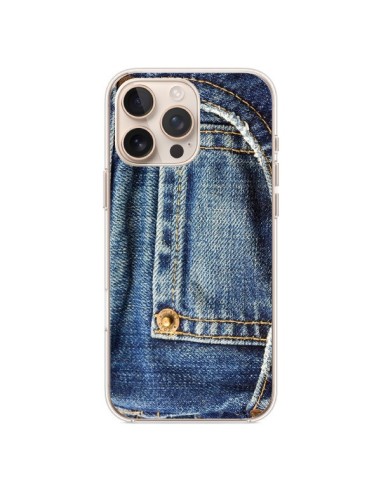 Coque iPhone 16 Pro Max Jean Bleu Vintage - Laetitia