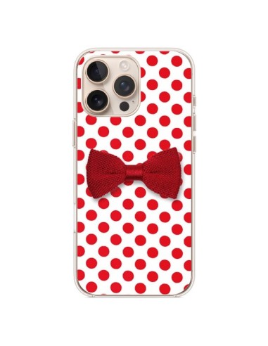 Coque iPhone 16 Pro Max Noeud Papillon Rouge Girly Bow Tie - Laetitia