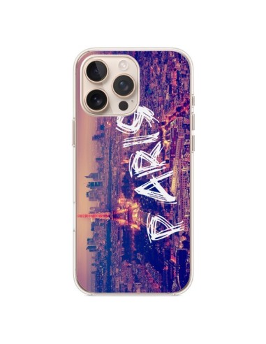 Coque iPhone 16 Pro Max Paris Tour Eiffel Tower Nuit - Laetitia