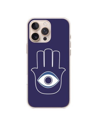 Coque iPhone 16 Pro Max Main de Fatma Oeil Bleu - Laetitia