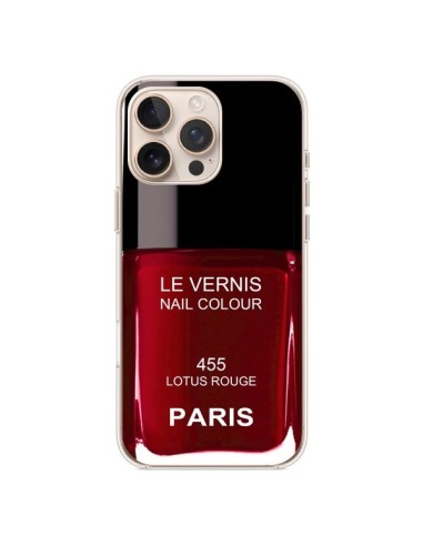 Coque iPhone 16 Pro Max Vernis Paris Lotus Rouge - Laetitia