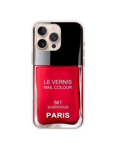 Coque iPhone 16 Pro Max Vernis Paris Suspicious Rouge - Laetitia