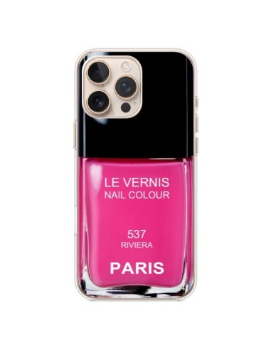 Coque iPhone 16 Pro Max Vernis Paris Riviera Rose - Laetitia