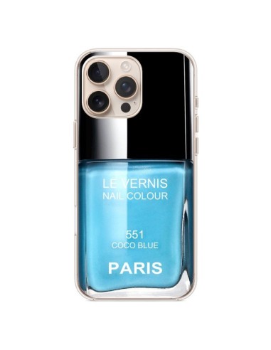 Coque iPhone 16 Pro Max Vernis Paris Coco Blue Bleu - Laetitia