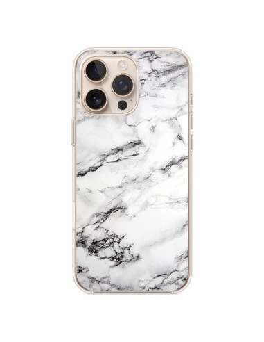 Coque iPhone 16 Pro Max Marbre Marble Blanc White - Laetitia