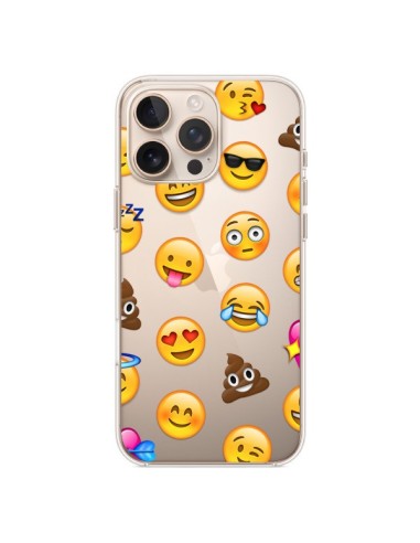 Coque iPhone 16 Pro Max Emoticone Emoji Transparente - Laetitia