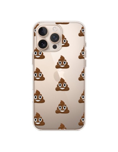 Coque iPhone 16 Pro Max Shit Poop Emoticone Emoji Transparente - Laetitia